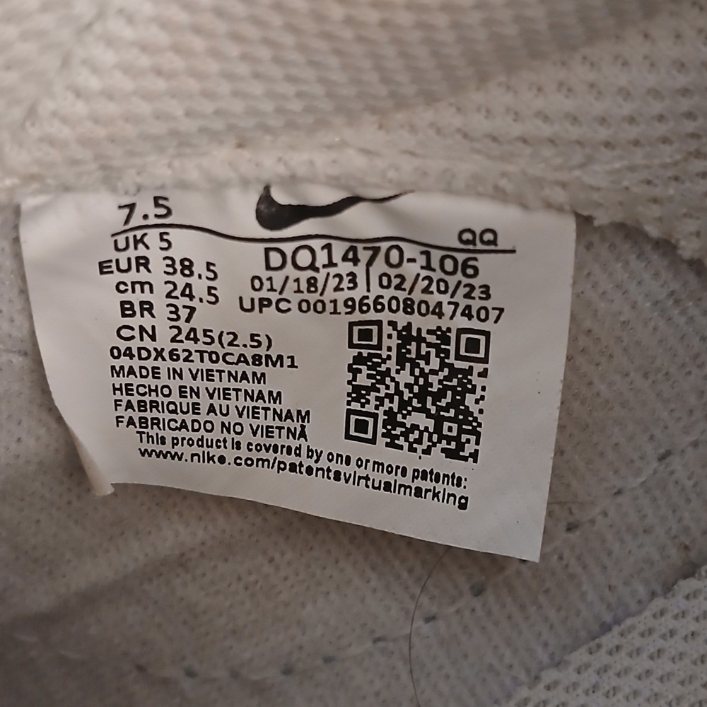 Nike Blazer Low 77 Jumbo Womens 7.5 White Blue Running Shoes Sneakers DQ1470-106 - Picture 5 of 8